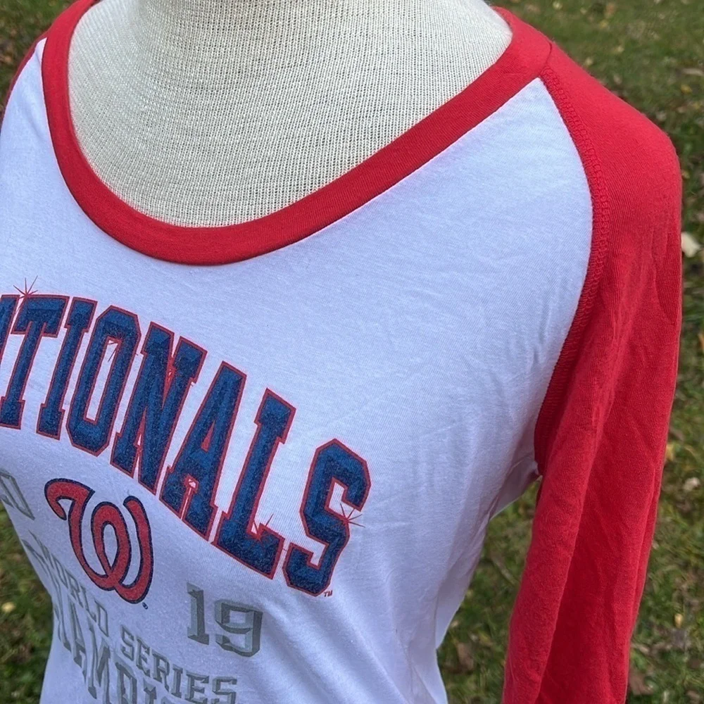 Genuine Merchandise Nationals World Series Champions baseball tee, red/white